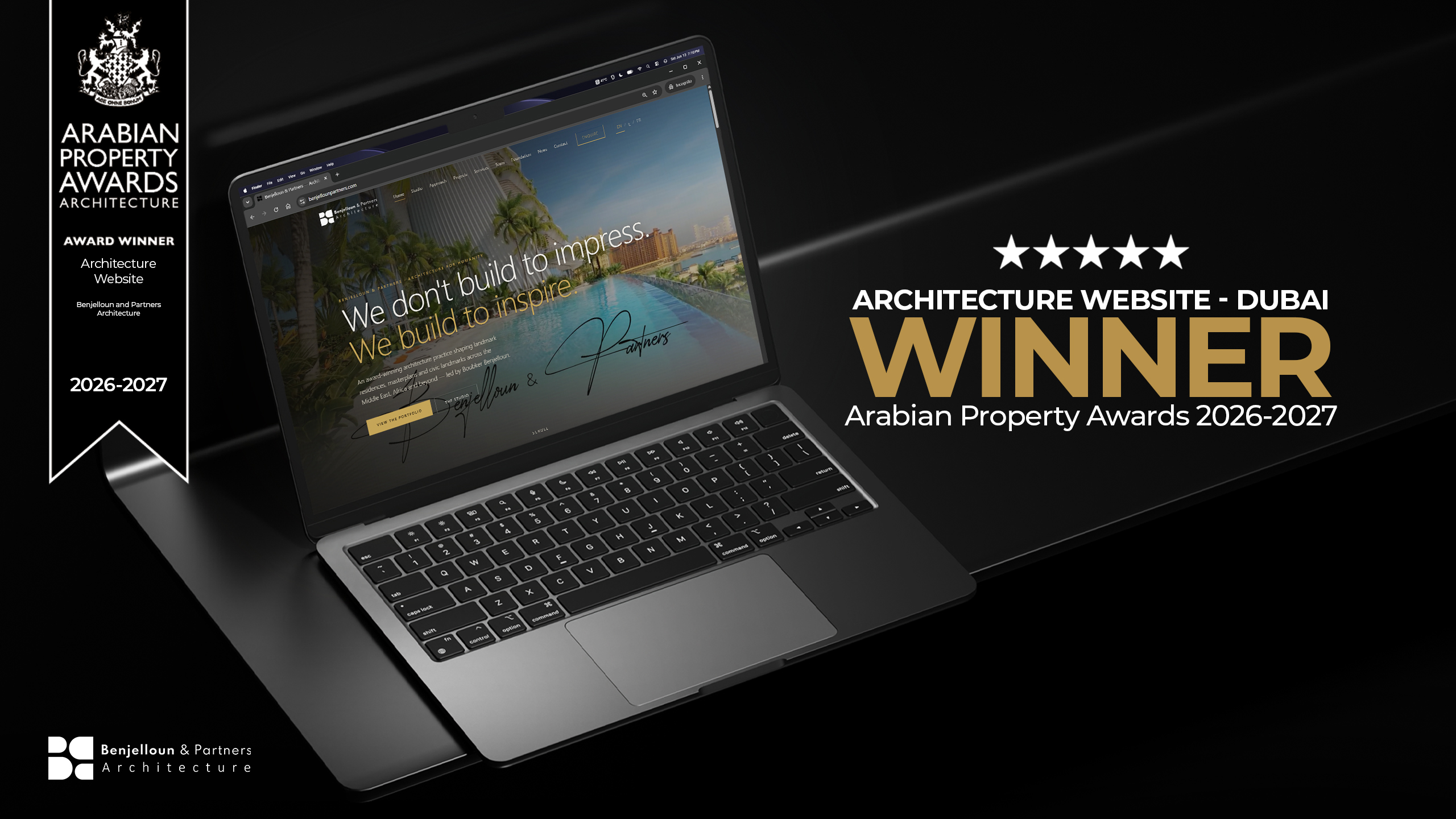 Benjelloun & Partners named Architecture Website - Dubai Award Winner at the Arabian Property Awards 2026-2027